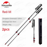 Naturehike ST10-Outdoor Ultralight Walking Stick Protable Carbon Fibers Trekking Poles 3 Section Outer Lock Stick Skiing Stick