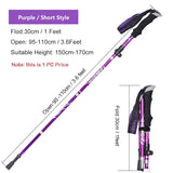 Outdoor Portable Folding Nordic Walking Pole 1PC 250G Ultralight Trekking Pole Hiking Stick