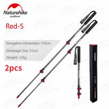 Naturehike ST10-Outdoor Ultralight Walking Stick Protable Carbon Fibers Trekking Poles 3 Section Outer Lock Stick Skiing Stick