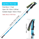 Outdoor Portable Folding Nordic Walking Pole 1PC 250G Ultralight Trekking Pole Hiking Stick