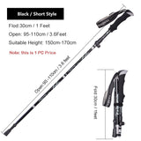 Outdoor Portable Folding Nordic Walking Pole 1PC 250G Ultralight Trekking Pole Hiking Stick