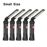 USB Rechargeable LED Flashlight with Built-in Battery Set Multi Function Folding Work Light 5 Modes COB LED Camping Torch