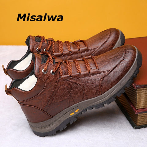 Misalwa Outdoor Camping Shoes Winter Men Sports Sneakers Man Snow Casual Shoes Leisure Walking Men's Footwear