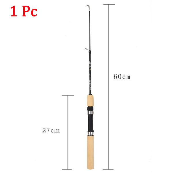 60 80 100CM Mini Telescopic Ice Fishing Rod Portable Carbon Fiber River Shrimp Carp Fishing Pole Winter Fishing Rod Tackle Pesca