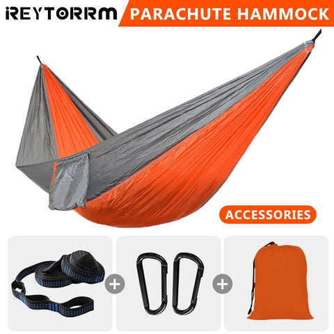 Camping Hammock For Single 220x100cm Outdoor Hunting Survival Portable Garden Yard Patio Leisure Parachute Hammock Swing Travel