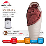 New Naturehike Winter 20D Mummy Sleeping Bag SnowBird Outdoor Camping Ultralight 650FP Duck Down Keep Warm Portable Sleeping Bag