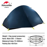 Naturehike Cycling Tent 1 Person Ultralight Backpacking Tent Double Layer Fishing Beach Tent Outdoor Travel Hiking Camping Tent