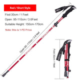 Outdoor Portable Folding Nordic Walking Pole 1PC 250G Ultralight Trekking Pole Hiking Stick