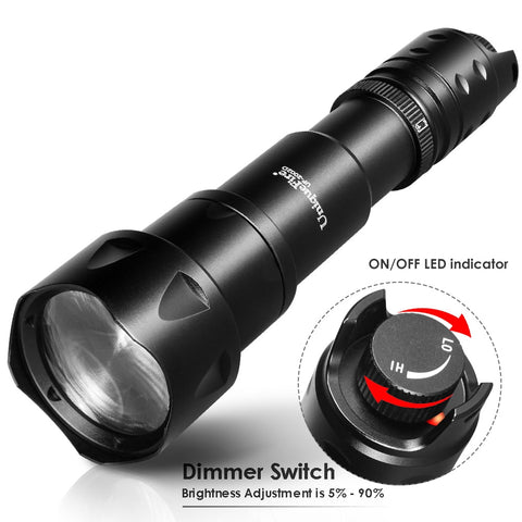 UniqueFire 2002D LED IR 940nm 850nm 810nm Hunting Flashlight Fresnel Lens Zoom Night Vision Dimmer Swtich Torch Max.1000 Meters