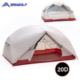 BSWolf 2 Persons Camping Tent Ultralight 20D 380T Nylon Double Layer Waterproof Backpacking Tent for Hiking Travel with free mat