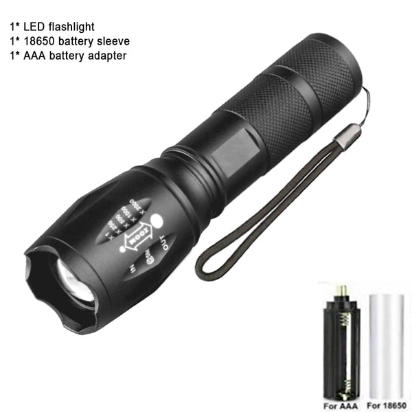 Portable Powerful LED Lamp XML-T6  Flashlight Linterna Torch Uses 18650 Chargeable Battery Outdoor Camping Tactics Flash Light