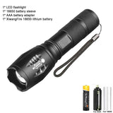 Portable Powerful LED Lamp XML-T6  Flashlight Linterna Torch Uses 18650 Chargeable Battery Outdoor Camping Tactics Flash Light