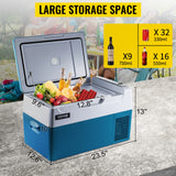 VEVOR 20L 22L 35L 45L 55L Car Refrigerator Mini Fridge Freezer Portable Compressor Cooler 12/24V DC 110-240V Ice Box for Camping