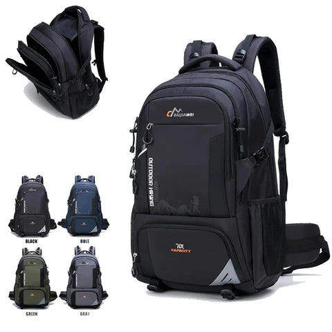 Men's 70L Outdoor Backpack Travel Climbing Rucksack Hiking Sports Camping Backpack School Bag Casual Pack For Male Female Women