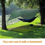 210T Waterproof Tarp Tent Shade Outdoor Camping Hammock Rain Fly UV Garden Awning Canopy Sunshade Ultralight Rhombus/Hexagonal