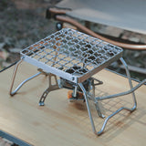 Multifunctional Folding Campfire Grill Portable Stainless Steel Camping Grill Grate Gas Stove Stand Outdoor Wood Stove Stand