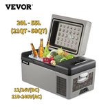 VEVOR 20L 22L 35L 45L 55L Car Refrigerator Mini Fridge Freezer Portable Compressor Cooler 12/24V DC 110-240V Ice Box for Camping