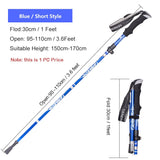 Outdoor Portable Folding Nordic Walking Pole 1PC 250G Ultralight Trekking Pole Hiking Stick