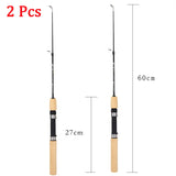 60 80 100CM Mini Telescopic Ice Fishing Rod Portable Carbon Fiber River Shrimp Carp Fishing Pole Winter Fishing Rod Tackle Pesca