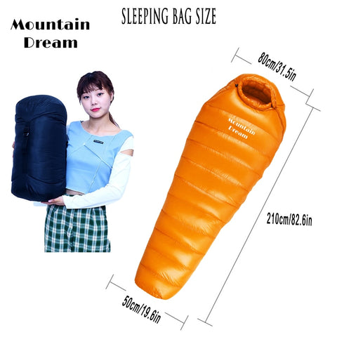 Ultralight Mummy Sleeping Bag White Goose Down Sleeping Bag Camping Sleeping Bag Winter Autumn Adult Sleeping Bag