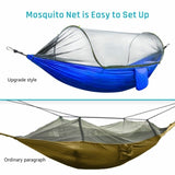 2022 Camping Hammock with Mosquito Net Pop-Up Light Portable Outdoor Parachute Hammocks Swing Sleeping Hammock Camping Stuff