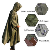 Multifunctional Rain Poncho Waterproof Emergency Military Raincoat Hiking Poncho Picnic Mat for Camping Travel Accessories