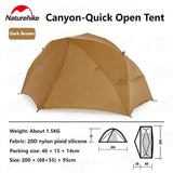 Naturehike Ultralight 1.5Kg Canyon 1 Person Quick Open Camp Tent Backpacking Portable Hiking Tent Off The Ground Match Camp Bed
