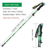 Outdoor Portable Folding Nordic Walking Pole 1PC 250G Ultralight Trekking Pole Hiking Stick