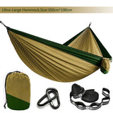 Solid Color Parachute Hammock with Hammock straps and Black carabiner Camping Survival travel Double Person outdoor furniture