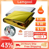 Emergency Blanket Outdoor Survive First Aid Military Rescue Kit Windproof Waterproof Foil Thermal Blanket for Camping Hiking Hot