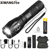 Portable Powerful LED Lamp XML-T6  Flashlight Linterna Torch Uses 18650 Chargeable Battery Outdoor Camping Tactics Flash Light