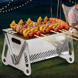 Charcoal Grill Barbecue BBQ Grill Stainless Steel Folding Camping Grill Stove