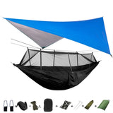 Lightweight Portable Camping Hammock and Tent Awning Rain Fly Tarp Waterproof Mosquito Net Hammock Canopy 210T Nylon Hammocks