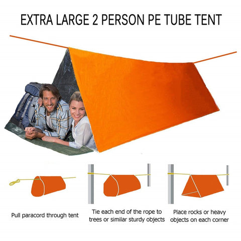 Camping Emergency Tent Survival Sleeping Bag, Lightweight Waterproof Thermal Emergency Blanket, Bivy Sack for Outdoor Adventure