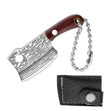 Portable Mini Wood Handle Ax Knife Keychain With Cover Creative Pocket Hatchet Outdoor Small Cutter Tool Bag Decorating Rings