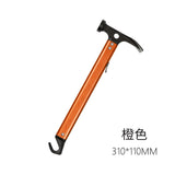 Camping Hammer Stainless Steel Copper Beech Wood Handle with Lanyard Outdoor Mountaineering Tent Multifunctional Tool Hammer