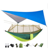 Lightweight Portable Camping Hammock and Tent Awning Rain Fly Tarp Waterproof Mosquito Net Hammock Canopy 210T Nylon Hammocks