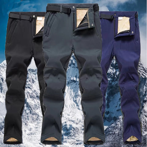 Women Waterproof  Winter Lamb Fur Thermal Outdoor Softshell Trousers Sports Camping Hiking Climb Trekking Ski Fleece Oversized