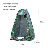 1-2 Persons Portable Privacy Shower Toilet Camping Pop Up Tent Camouflage UV Function Outdoor Dressing Photography Tents