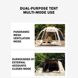 TANXIANZHE Hexagonal Tent Outdoor Camping Fully Automatic Portable Folding Thickening Rainstorm Camping Canopy Equipment