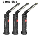 USB Rechargeable LED Flashlight with Built-in Battery Set Multi Function Folding Work Light 5 Modes COB LED Camping Torch