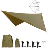 210T Waterproof Tarp Tent Shade Outdoor Camping Hammock Rain Fly UV Garden Awning Canopy Sunshade Ultralight Rhombus/Hexagonal
