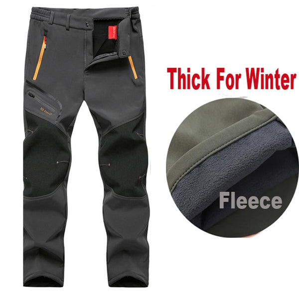 Man Camping Climbing Fishing Trekking Hiking Men Summer Winter Fleece Quick Dry Waterproof Breathable Pant Sport Trousers L-6XL