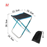 Folding Small Stool Fishing Chair Picnic Camping Chair Foldable Aluminium Cloth Outdoor Portable Easy  Carry Outdoor Furniture