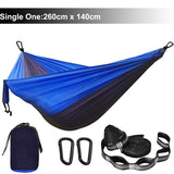 Solid Color Parachute Hammock with Hammock straps and Black carabiner Camping Survival travel Double Person outdoor furniture