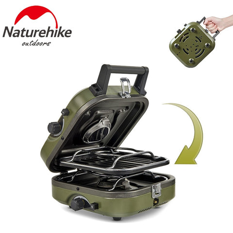 Naturehike Folding Double Fire Gas Stove 2300W Portable Outdoor Camping Electronic Ignition Gas Stove 2.5kg Cook Equipment