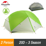 Naturehike Camping Tent 2 Person Mongar Ultralight Tent Outdoor Travel Tent Double Layer Waterproof Tent 3 Season Portable Tent