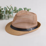 Caluriri Breathable Mesh Men Western Cowboy Hat Outdoor Stra