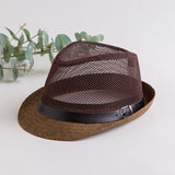 Caluriri Breathable Mesh Men Western Cowboy Hat Outdoor Stra